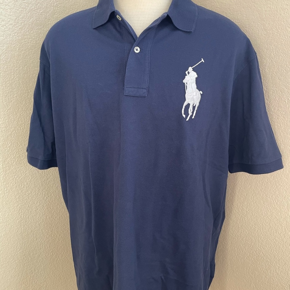 Polo Ralph Lauren Blue White Big Pony Polo Sz 2XB